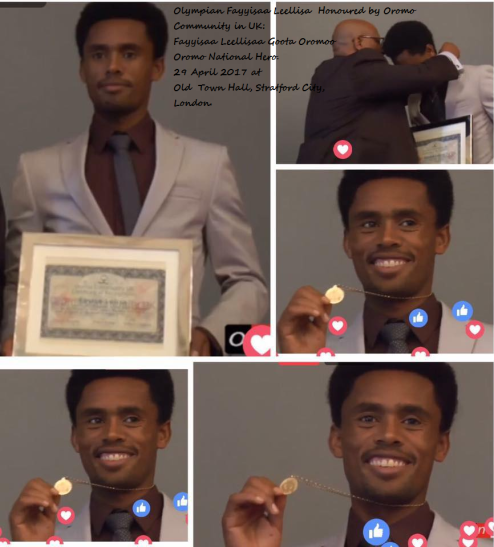 Oromo Community in UK honoured Olympian Fayyisaa Leellisaa, Oromo national hero (Goota Oromoo)